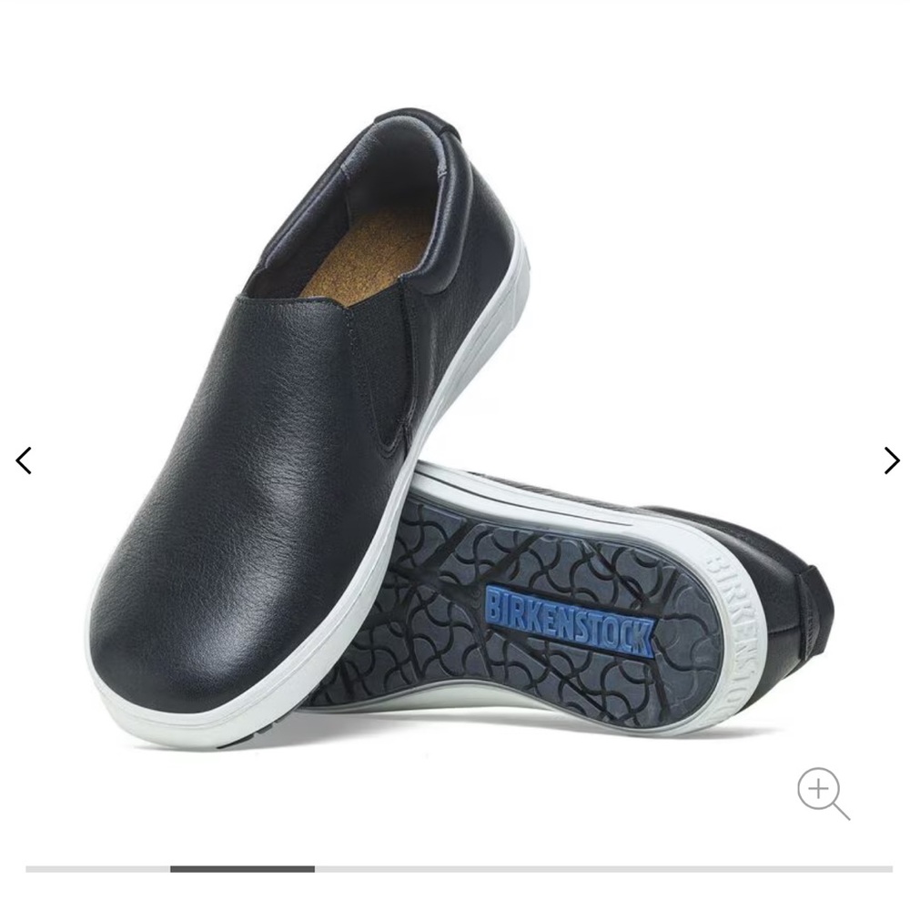 Birkenstock QO 400 Black and White slip on Sneakers with Leather Upper Size 38